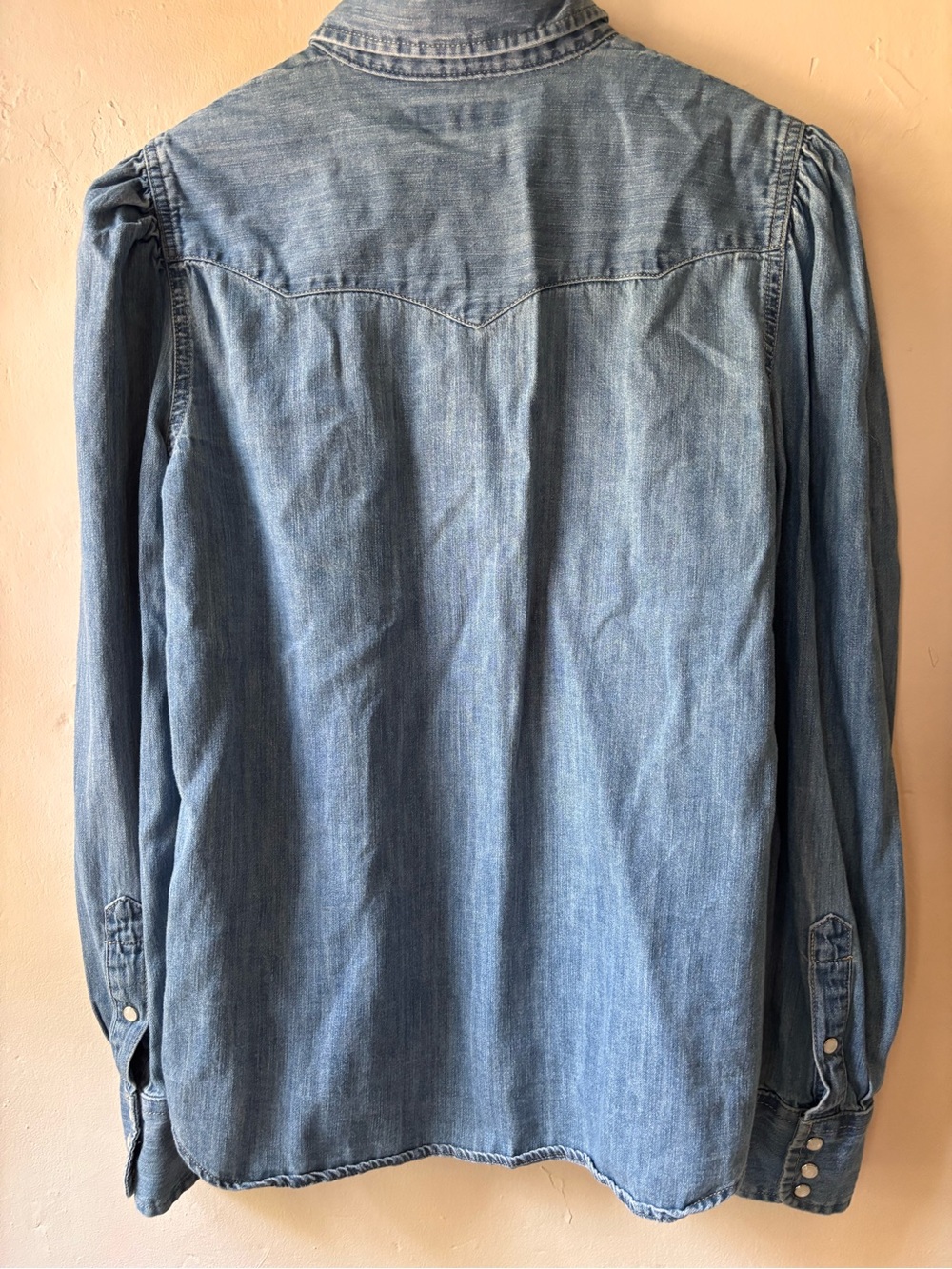 Ralph Lauren Women’s Pearl Snap Denim Western Shirt Size Large - Picture 6 of 10